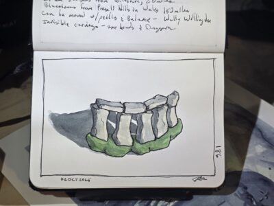 Ink and Watercolor Stonehenge Sketch